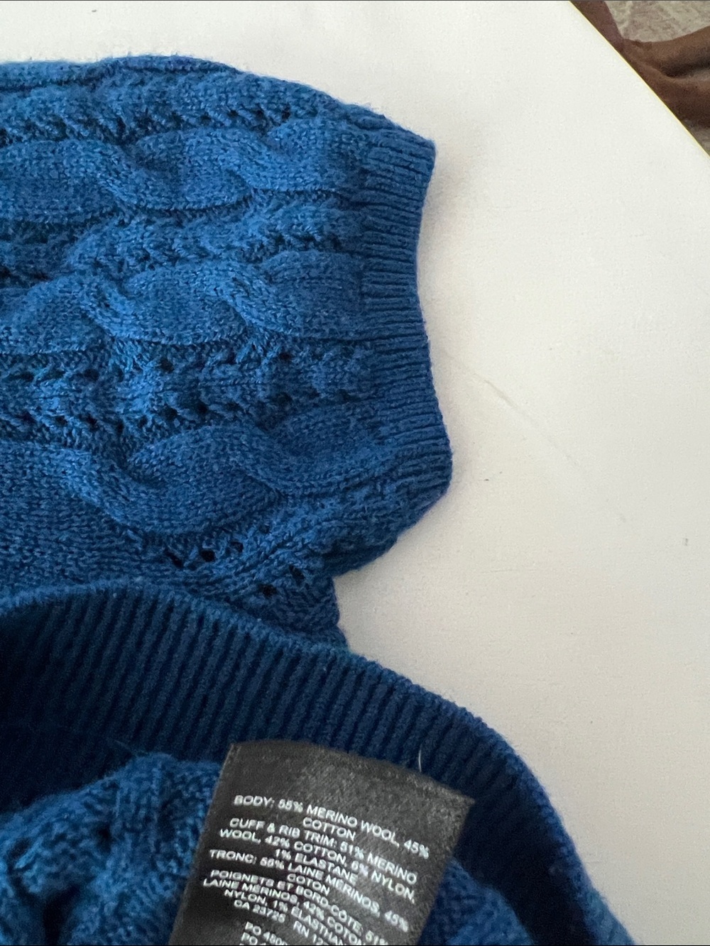 Wilfred Fey Cardigan Merino Wool and Cotton Short Sleeve Ultramarine Blue S $98 - Picture 7 of 8